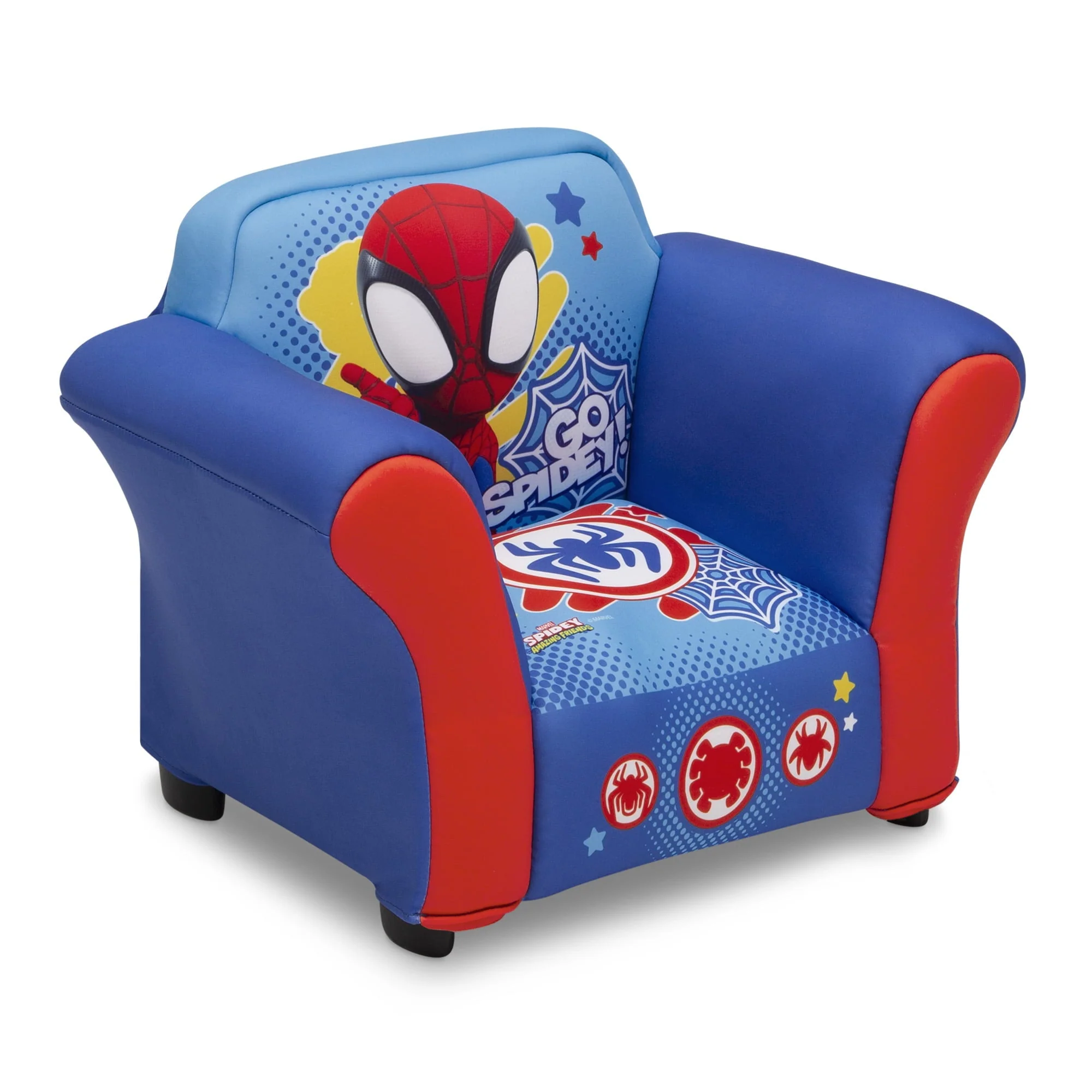 Marvel Spidey and His Amazing Friends Upholstered Chair with Sculpted Plastic Frame by Delta Children Image 3
