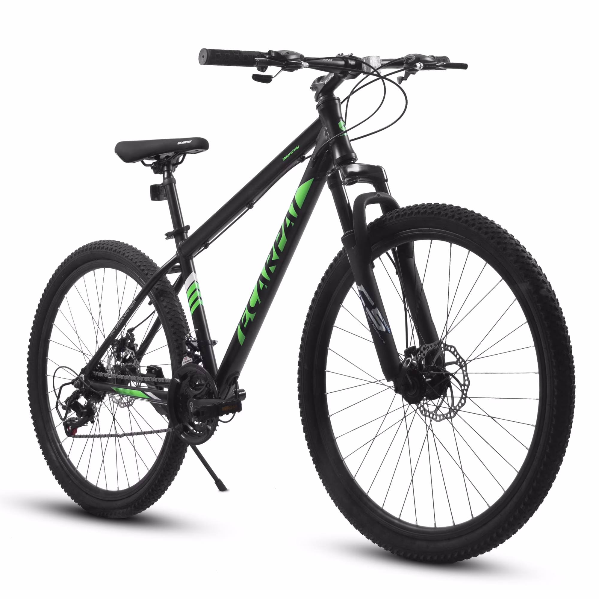 POVANLI  27.5 inch Mountain Bike for Men and Women, 21 Speed Road Bicycle with Dual Disc Brakes & Suspension, High Carbon Steel Frame Front Fork Bicycles, Gray(Gift)