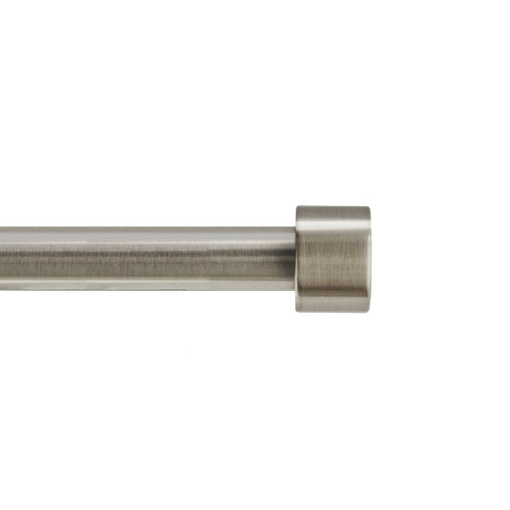 Mainstays 3/4 inch Nickel End Cap Adjustable Single Curtain Rod Set, 30-84 inch, Size: 30'- 84 inch