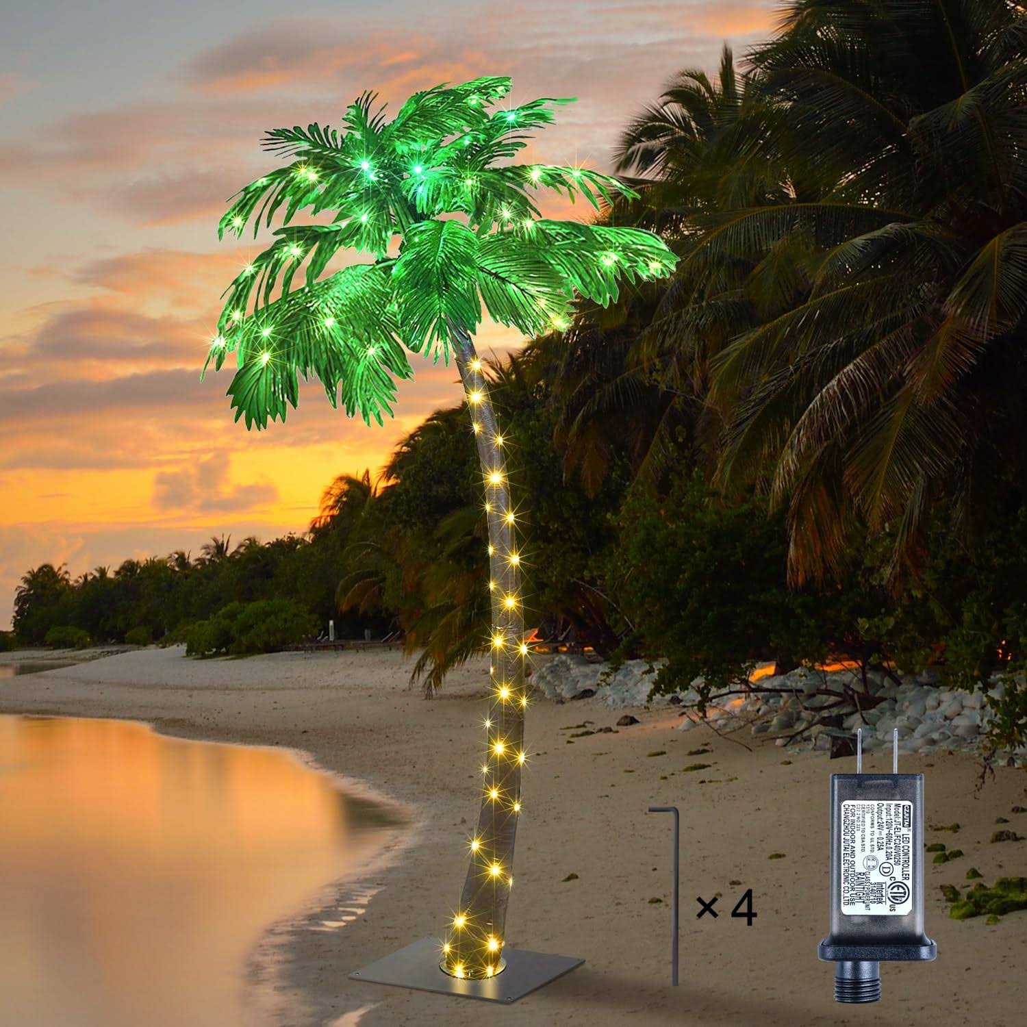 Lightshare 7 Feet Palm Tree 96led Lights Decoration for Home Party Christmas