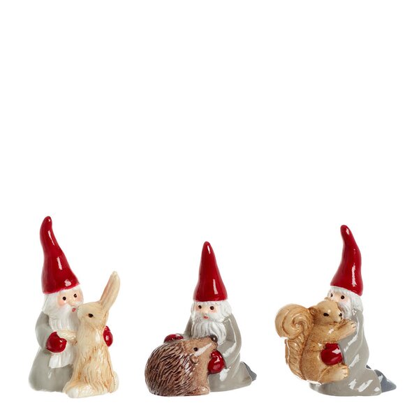 Julenissen & Venner miniatyr nissesett 3 deler 7 cm