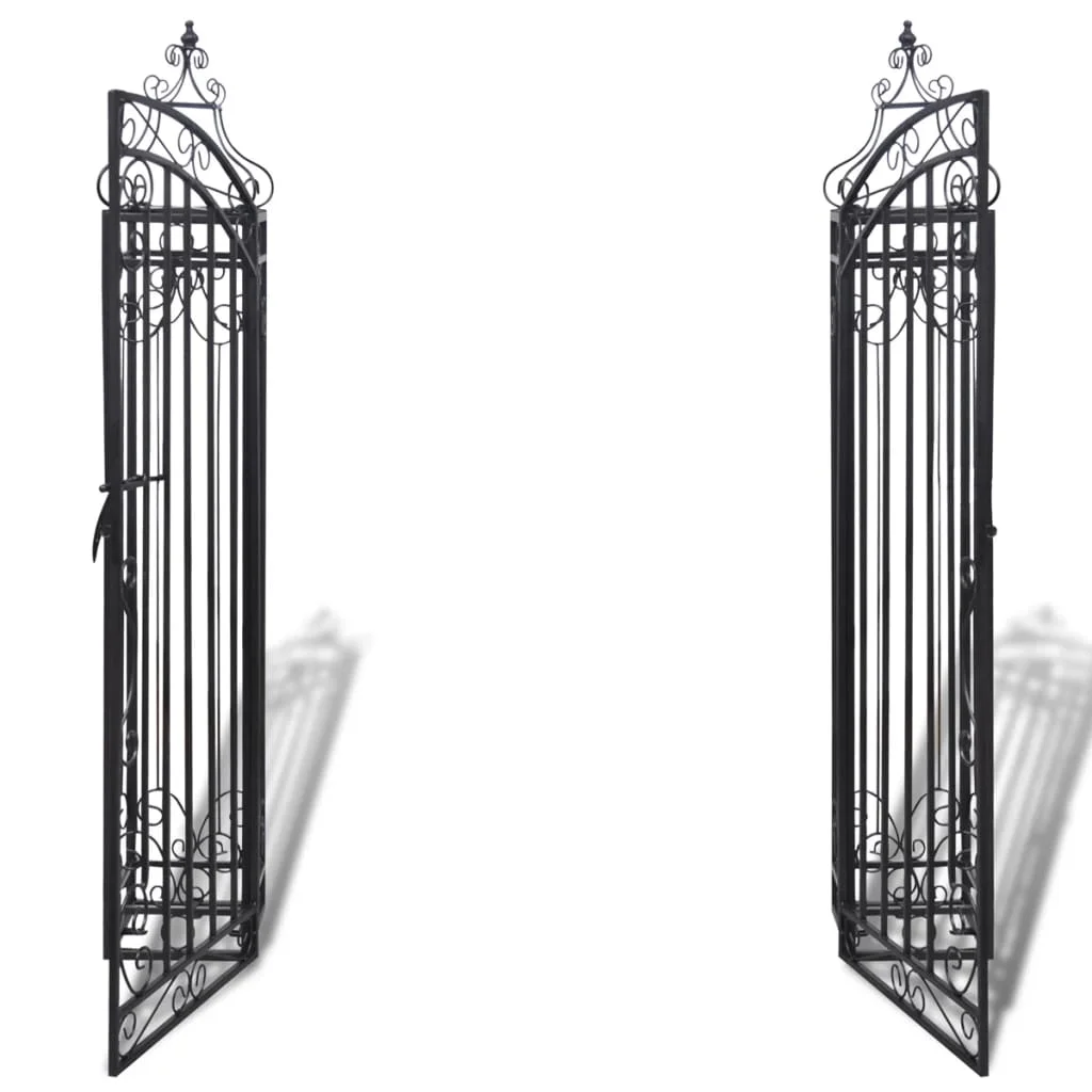vidaXL Garden Gate Ornamental Fence Gate with Bolt Hinge Trellis Wrought Iron
