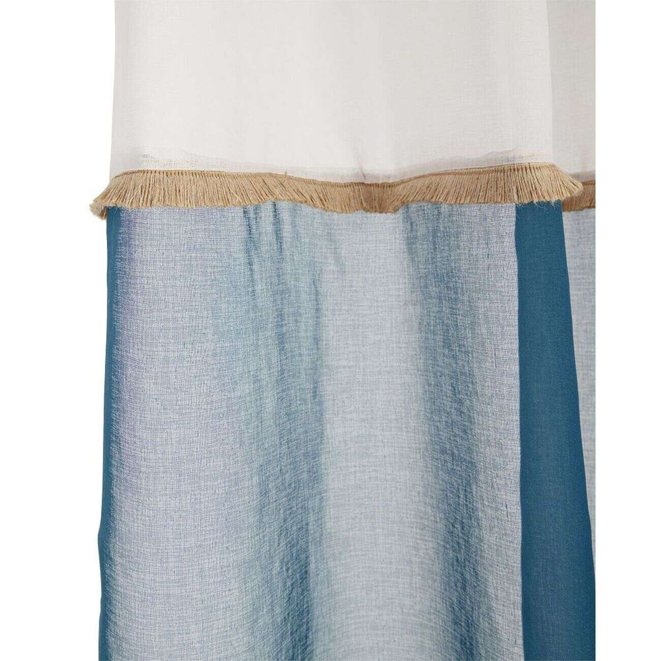 Voilage polyester 140x240cm bicolore beige et bleu