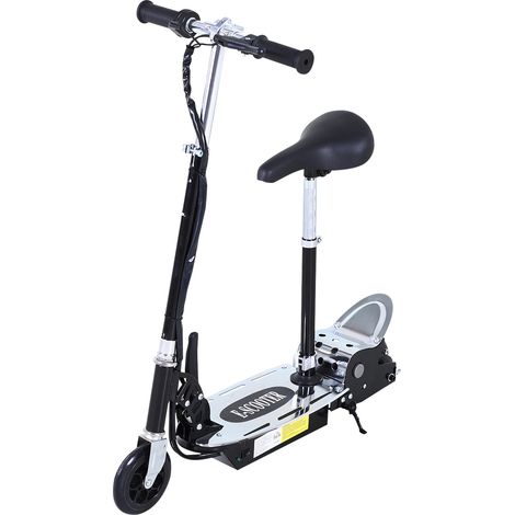 Trottinette électrique pliable HOMCOM 120W pour enfants de 7 à 12 ans, guidon et hauteur de selle réglables, vitesse maximale de 10 km/h, noire — vue 2
