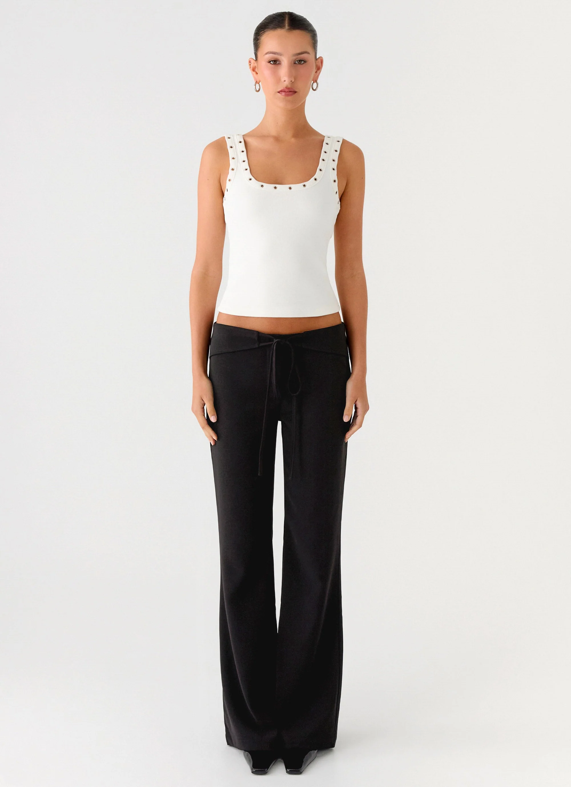 Houston Tie Front Pants - Black