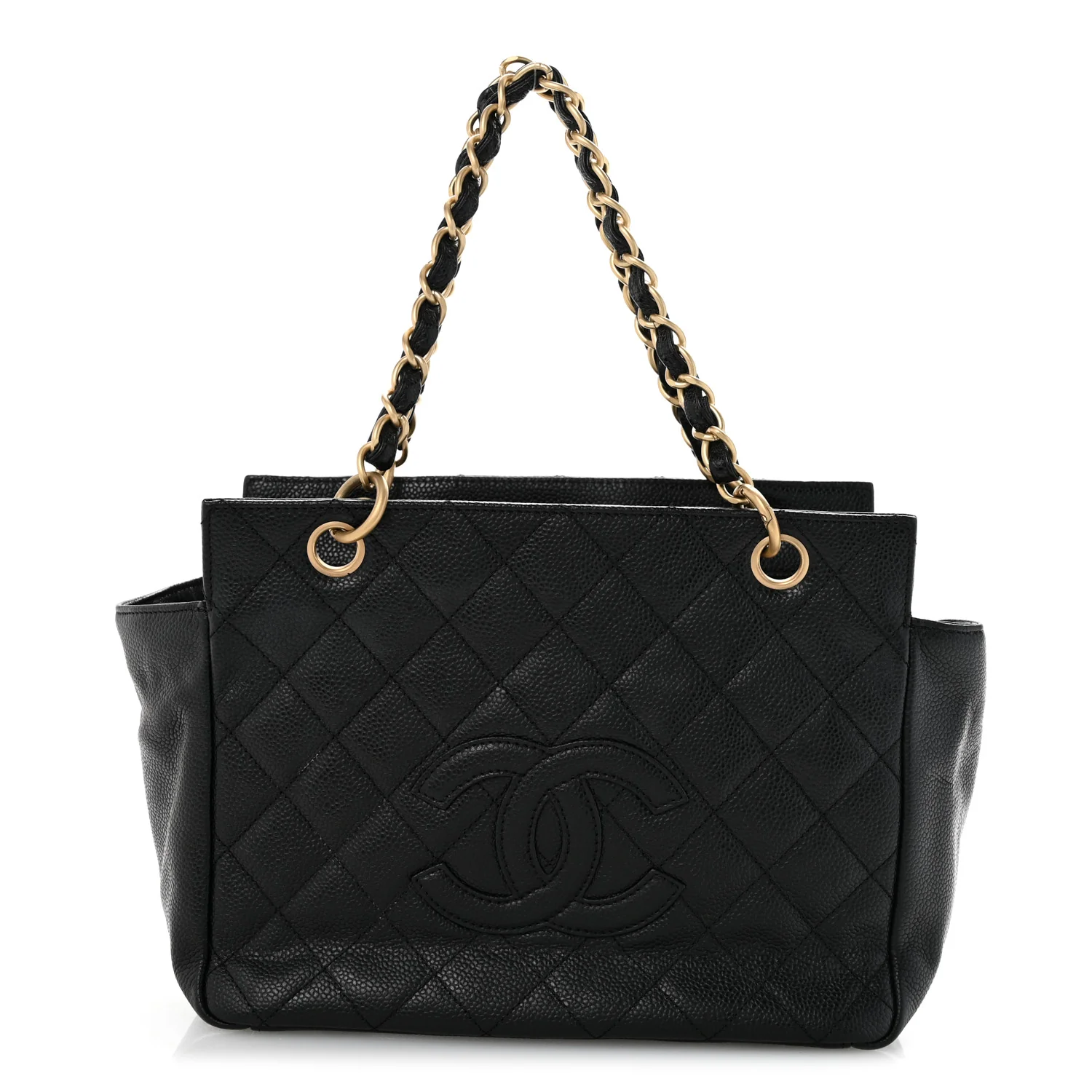 Caviar Quilted Petit Timeless Tote PTT Black