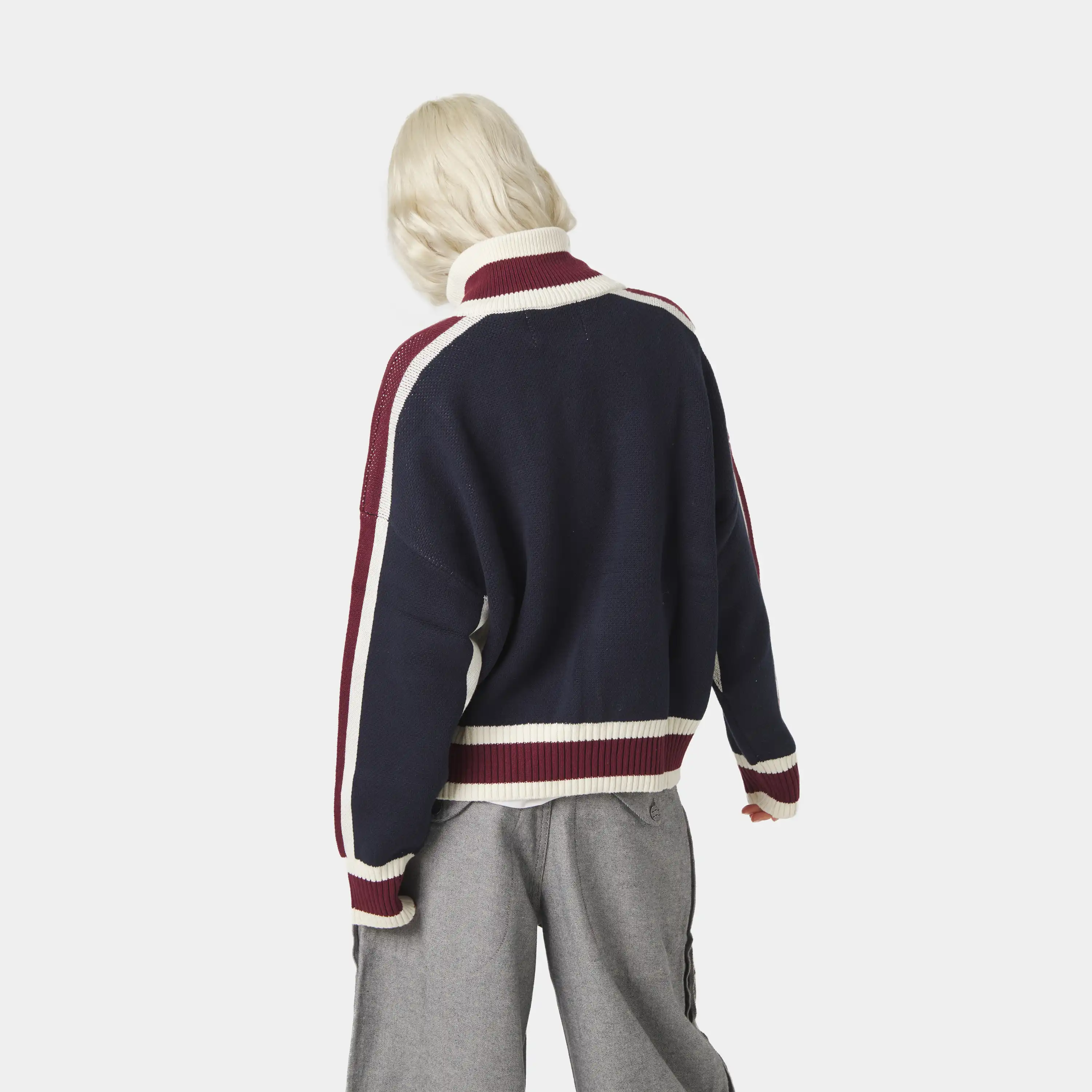 Echellor Navy Zipper Knit