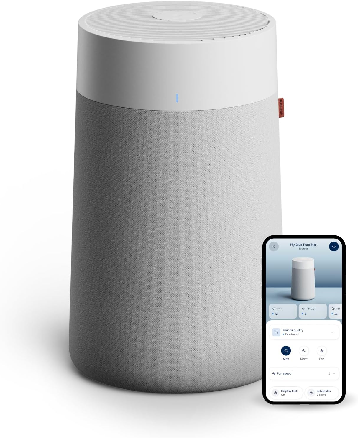 Purificateur d'air BLUEAIR pour pièces moyennes, chambre, cuisine, purifie 173 m² en une heure, purificateur d'air intelligent HEPASilent pour la maison, les animaux domestiques, les allergies, les virus, la poussière, les moisissures, la fumée - Blu