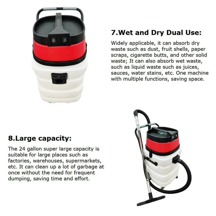 Commercial Vacuum Cleaner 110V Industrial Wet Dry Dual-Purpose Vacuuming Water Suction Machine