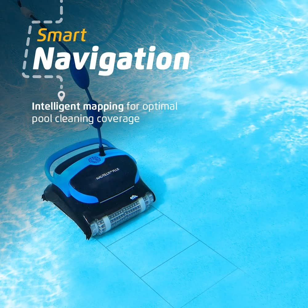 Wi-fi Automatic Robotic Pool Vacuum Cleaner, Always Cleaning, Never Charging, with Wall Climbing Scrubber Brush, Ideal for In-ground Pools…