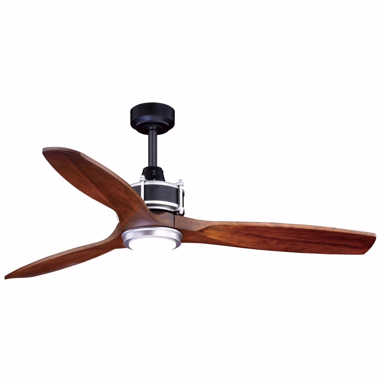 Curtiss Satin Brass Mid-Century Modern MCM Wood Propeller Ceiling Fan with LED Light Kit and Remote(Satin Brass) - Image 3