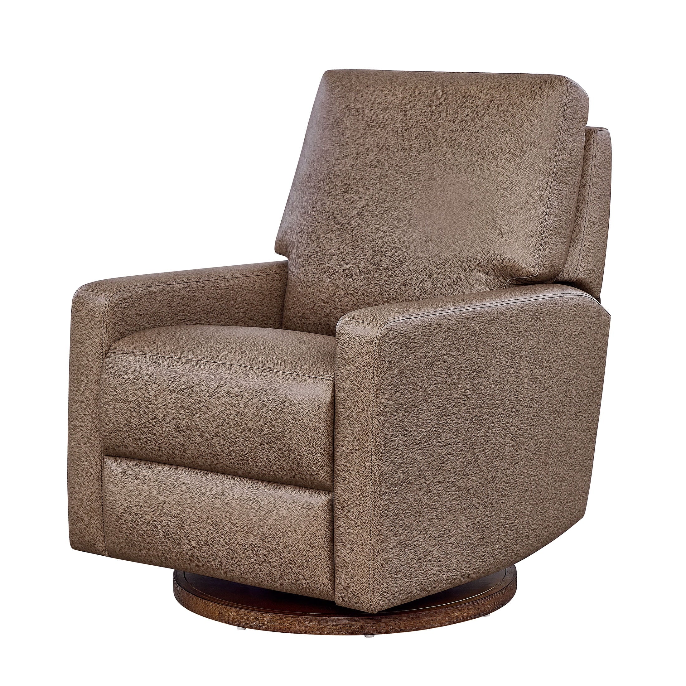 Better Homes & Gardens Modern Farmhouse Glider Recliner, Taupe Faux Leather