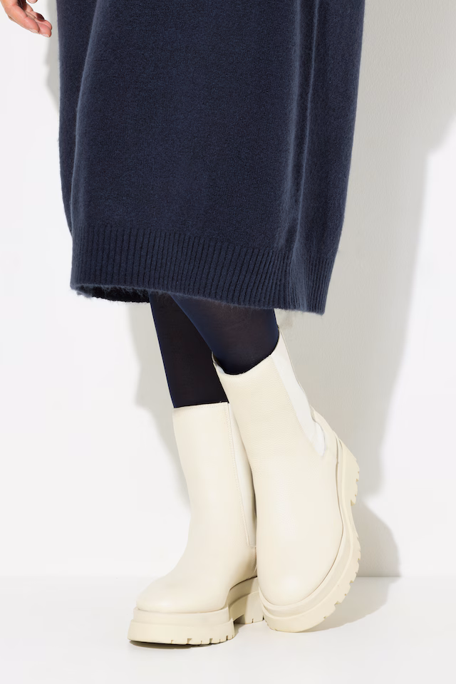 Norwegian Striped Knit Turtleneck Dress