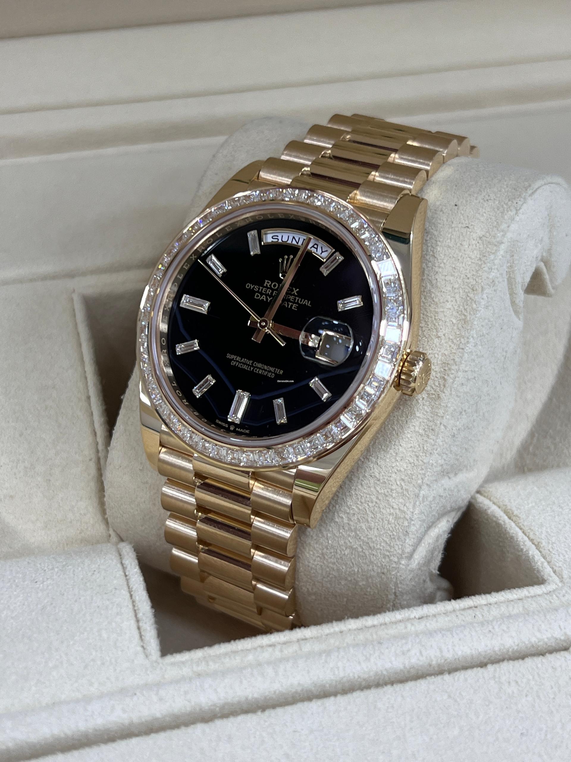 [Super Clone]RLX Day-Date 40mm 228398TBR-0038 Onyx Dial President Watch