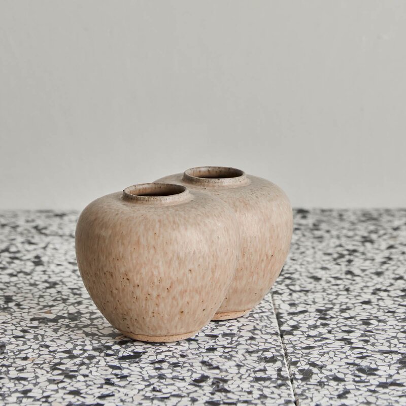 Tino vase 9x9,5 cm 2 stk beige