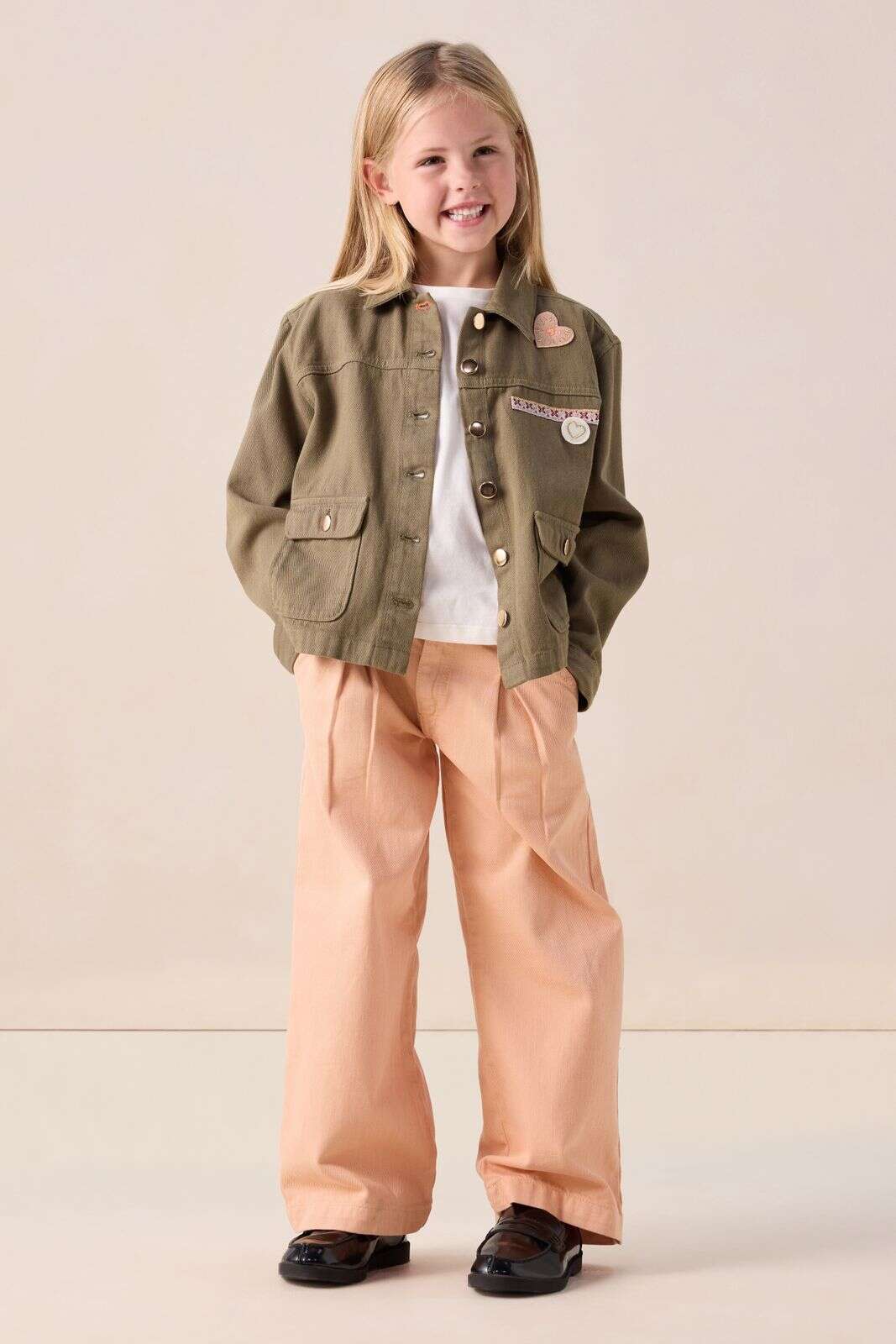 Donkergroen oversized jack met embroidery