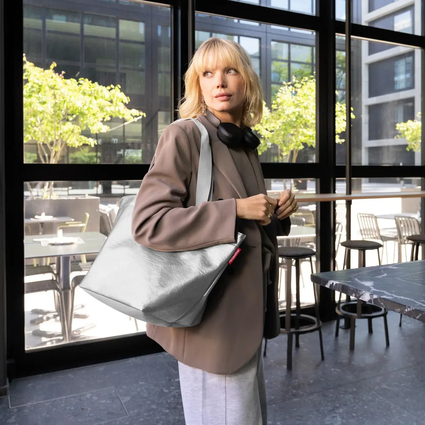 shopper M silver crackle