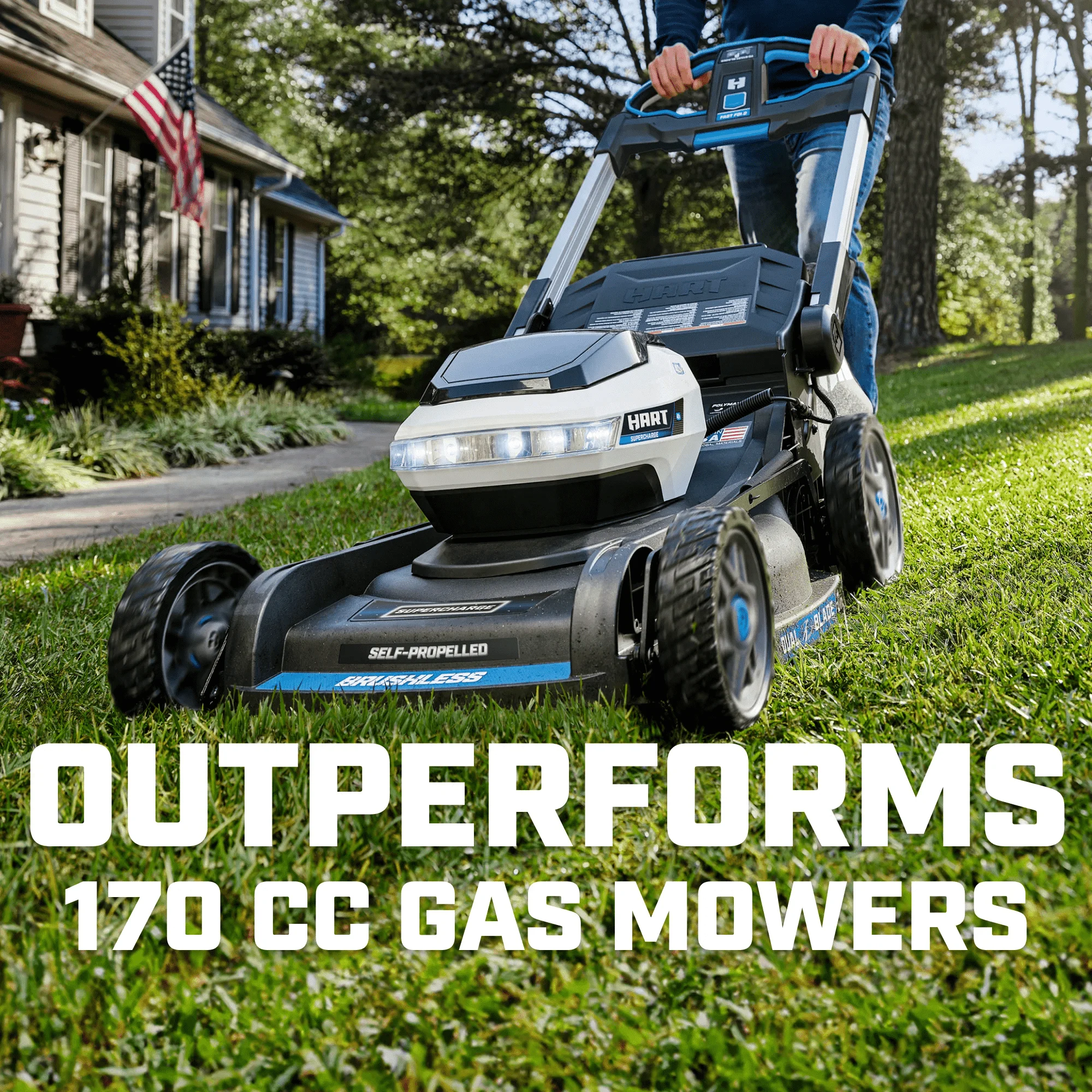 21-inch Supercharge Dual Blade Self-Propelled Mower Kit 40V two 6.0Ah Lithium-Ion Batteries - Image 3