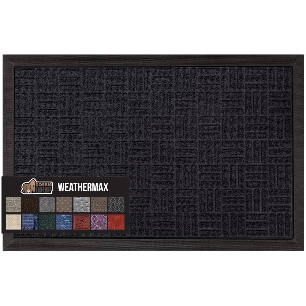 Gorilla Grip Original Durable Rubber Door Mat Heavy Duty Doormat for Indoor Outdoor Waterproof Easy Clean Low-Profile Rug Mats