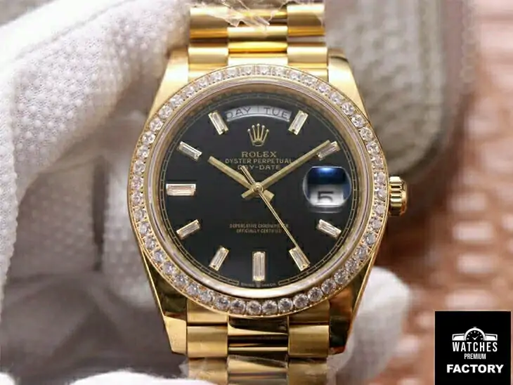 Rolex Day Date M228348RBR-0001 EW Factory Diamond-Set Bezel