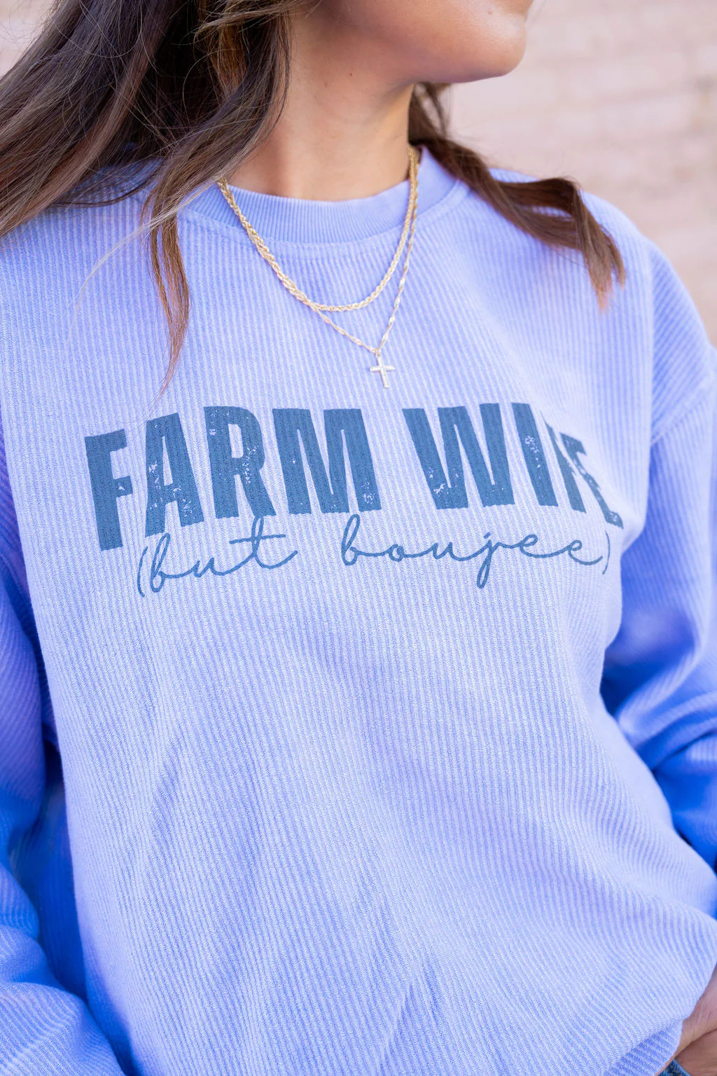 Boujee Farmwife Ribbed Graphic Crewneck