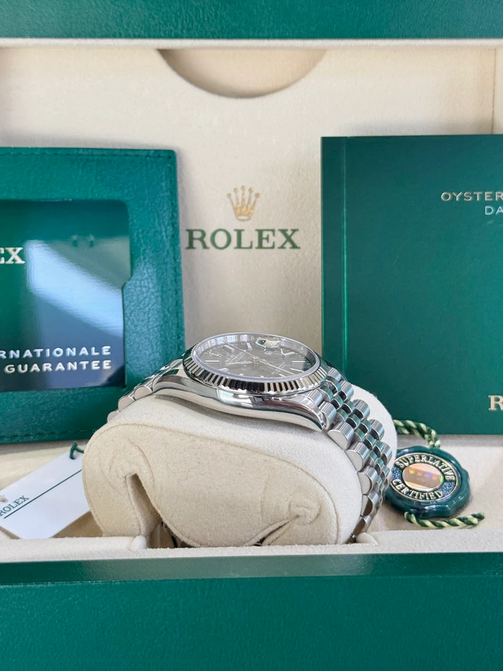 [Super Clone]RLX  Datejust 36mm 126234-0047 Olive Green Palm Motif Dial Jubilee Stainless Steel Watch
