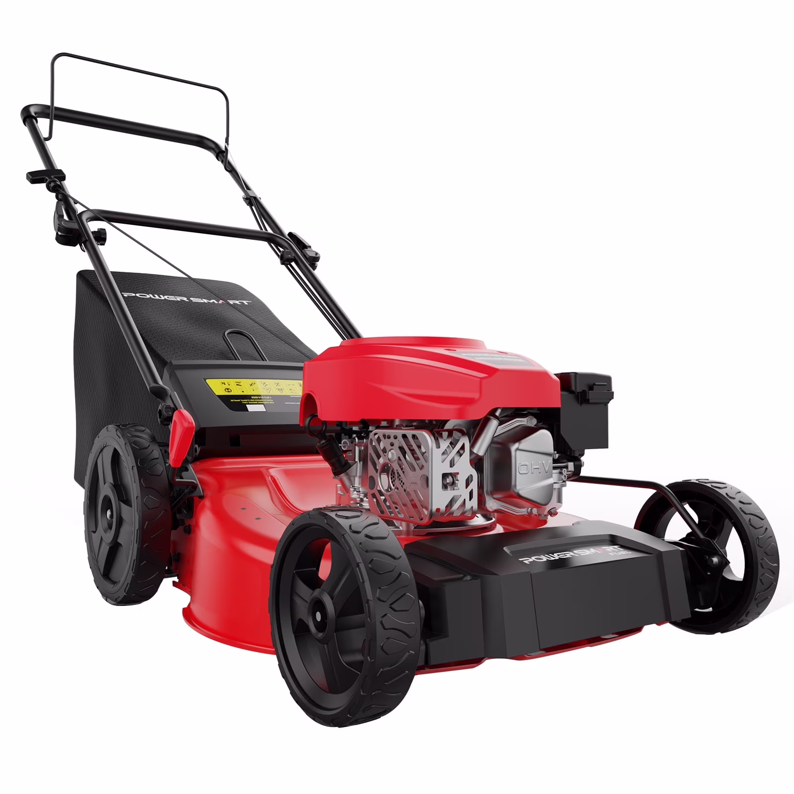 21" 144cc Gas Push Lawn Mower, with 6-Position Height Adjustment, 3-in-1 Cutting