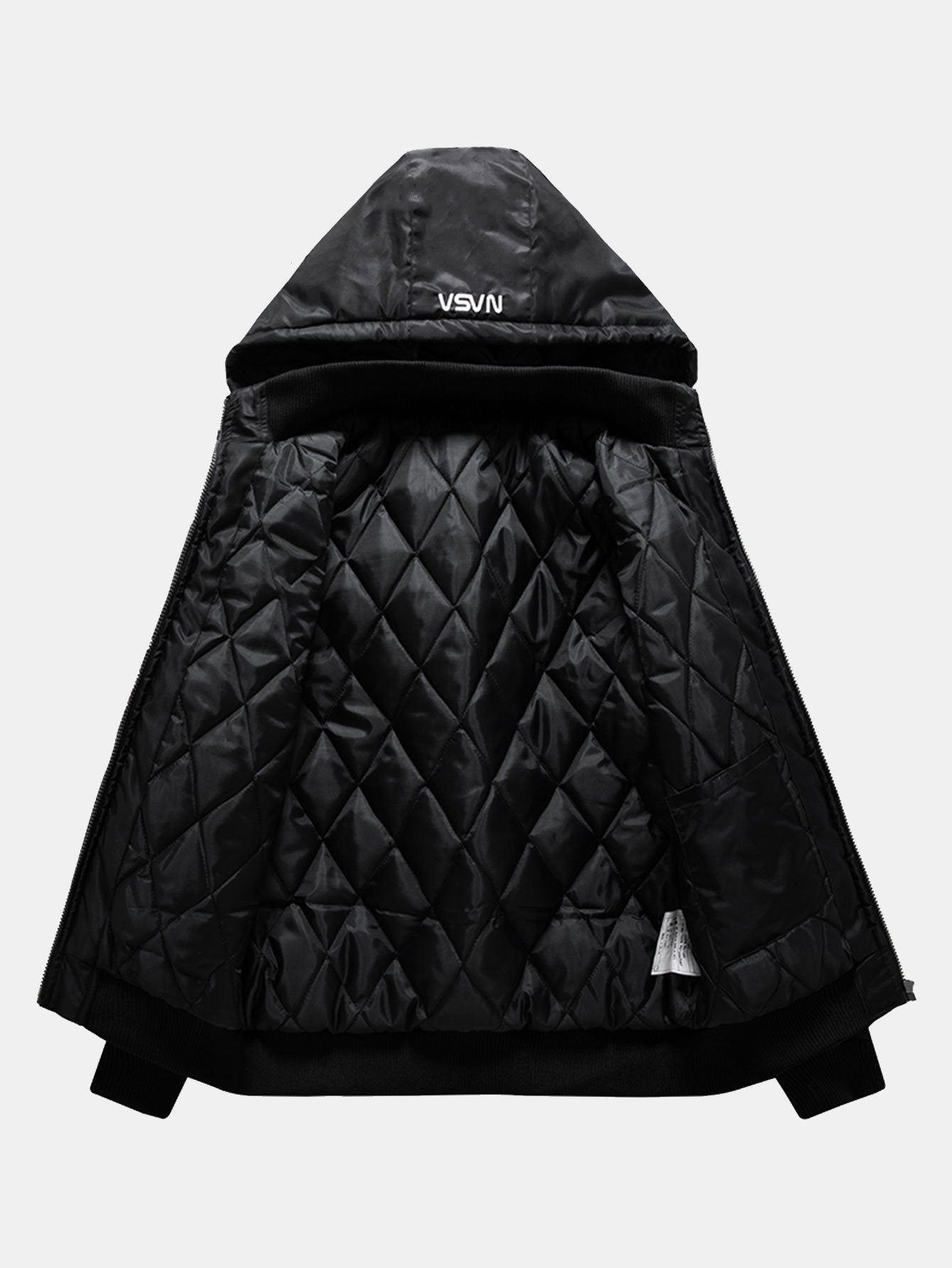 Veste bomber matelassée à capuche amovible et doublée, brodée par la NASA