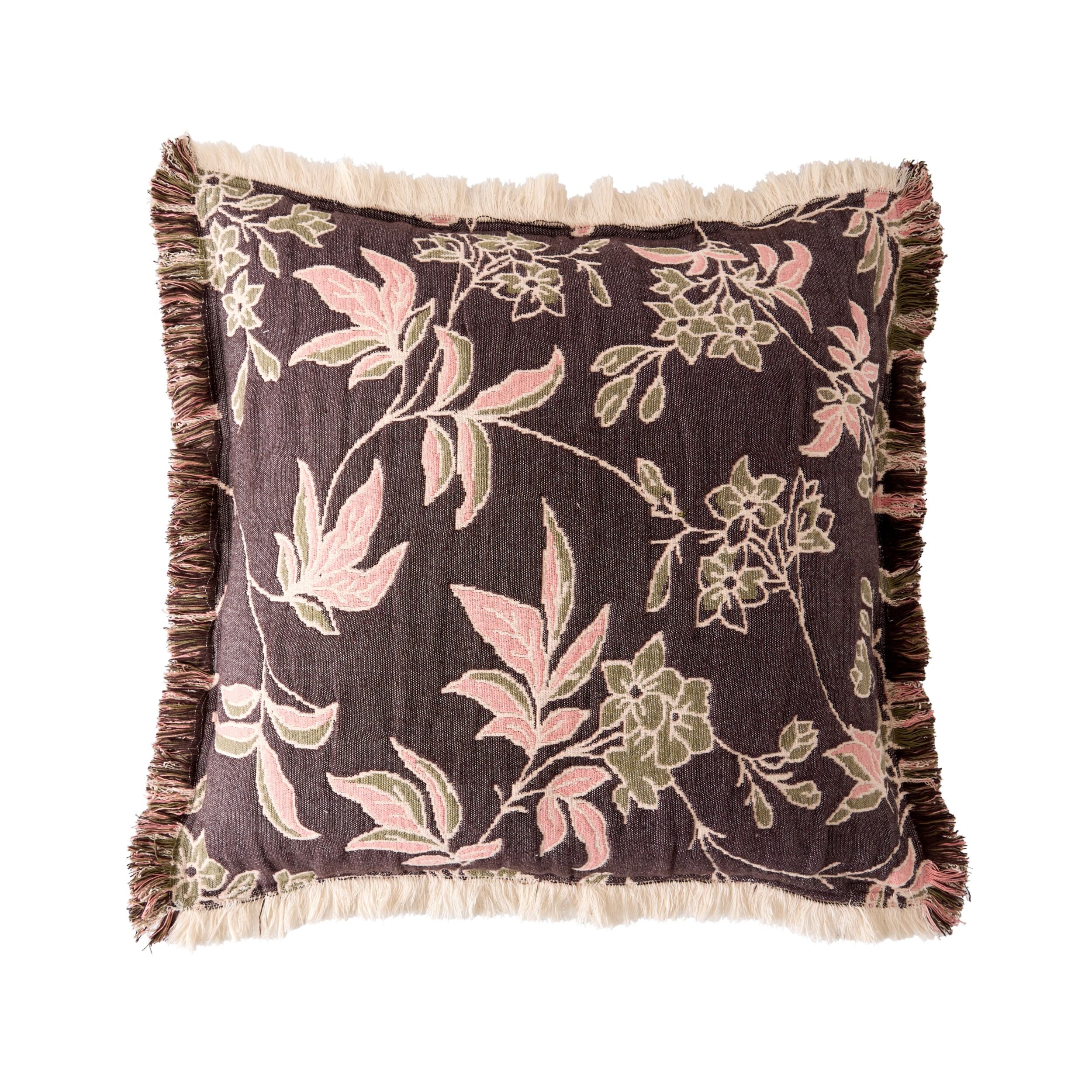 Jacquard Garden Cotton Cushion 50x50cm Blossom