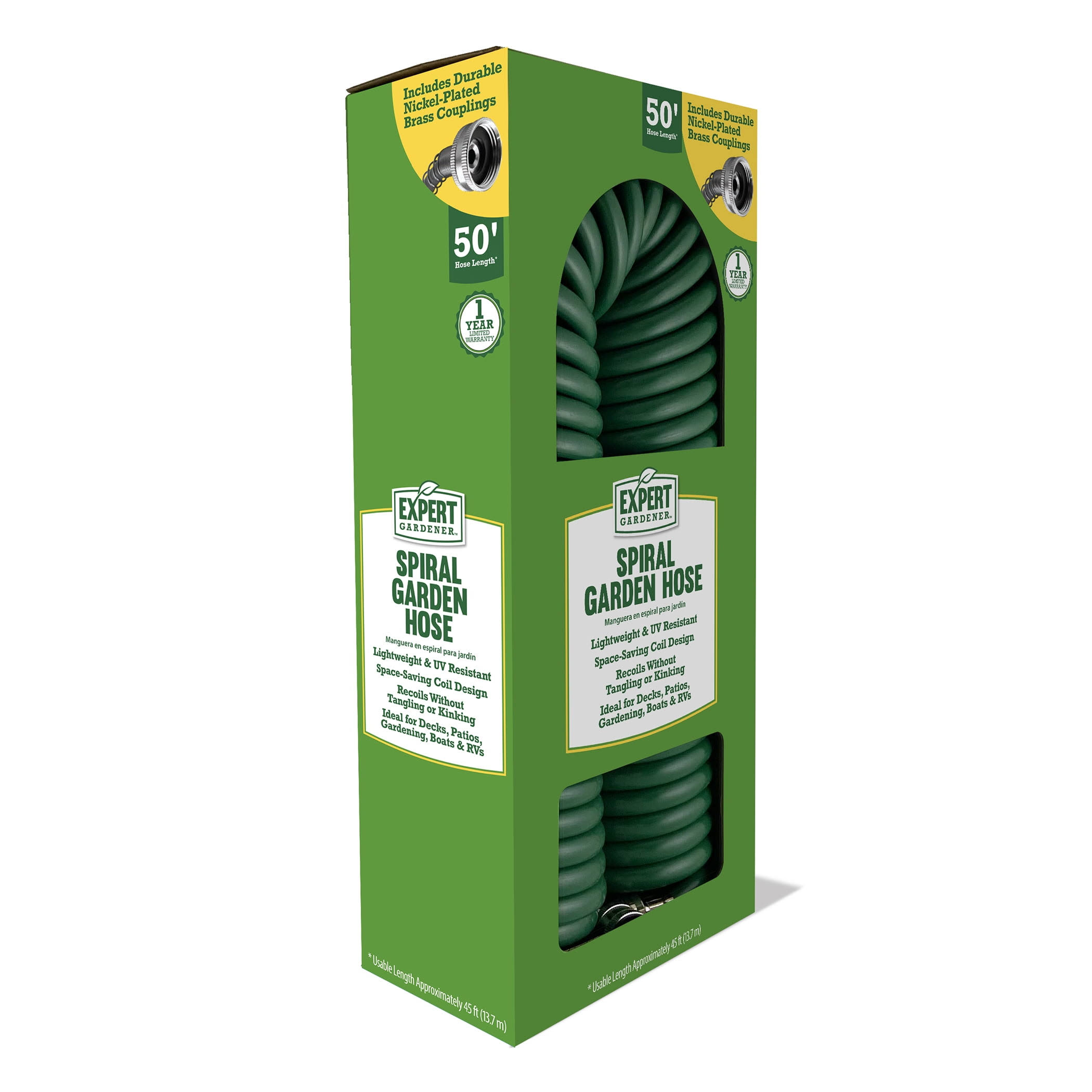 Expert Gardener Spiral Hose - Green - 50 ft