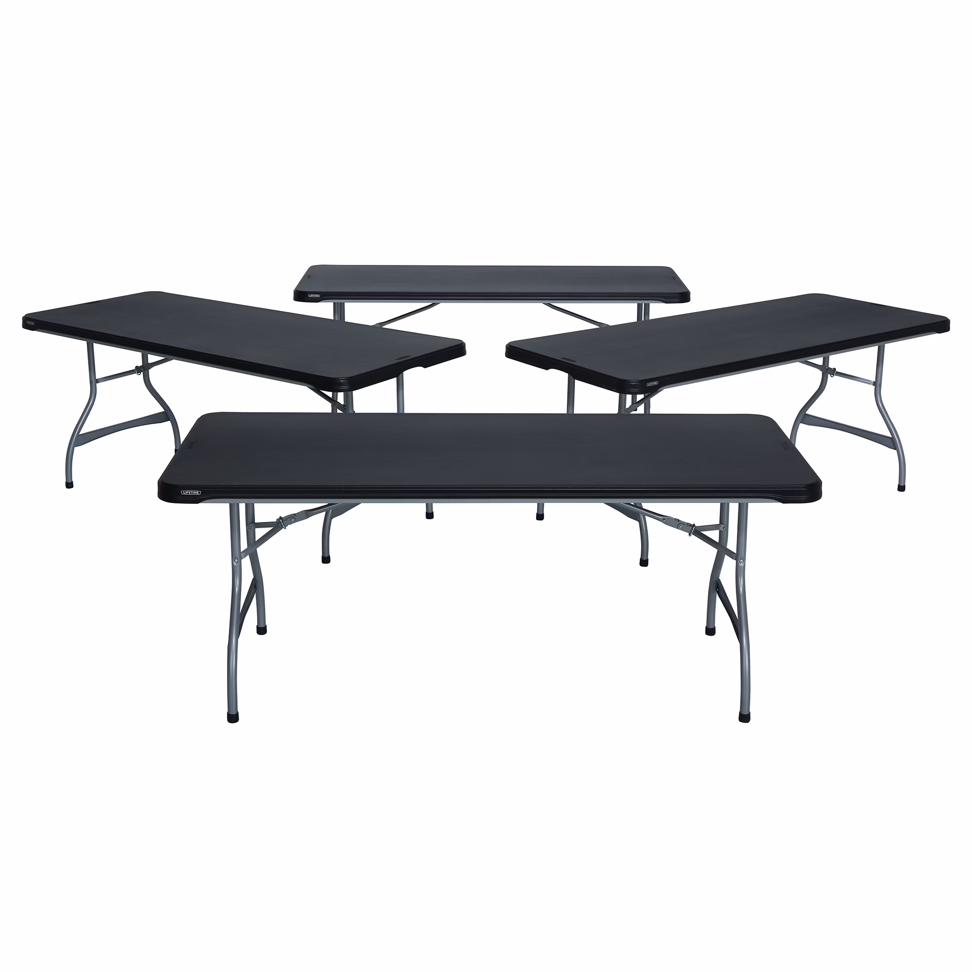 Lifetime 6 Ft. Nesting Rectangle Folding Tables, Indoor/Outdoor, Black, 4 Pack (480350)