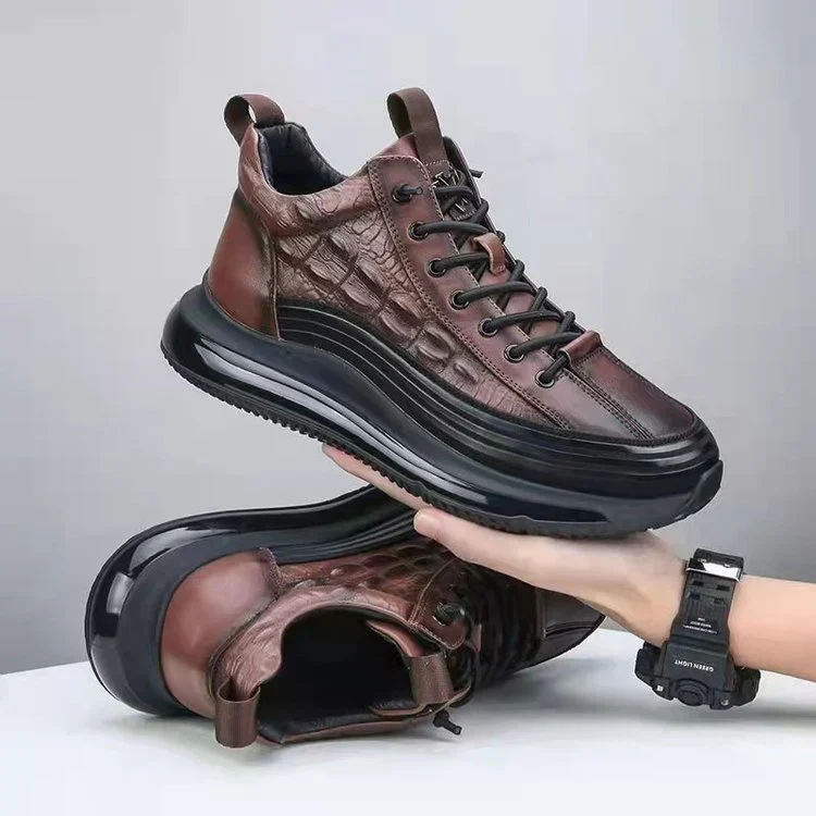 Chaussures Décontractées Homme en Cuir de Vachette avec Coussin d’Air
