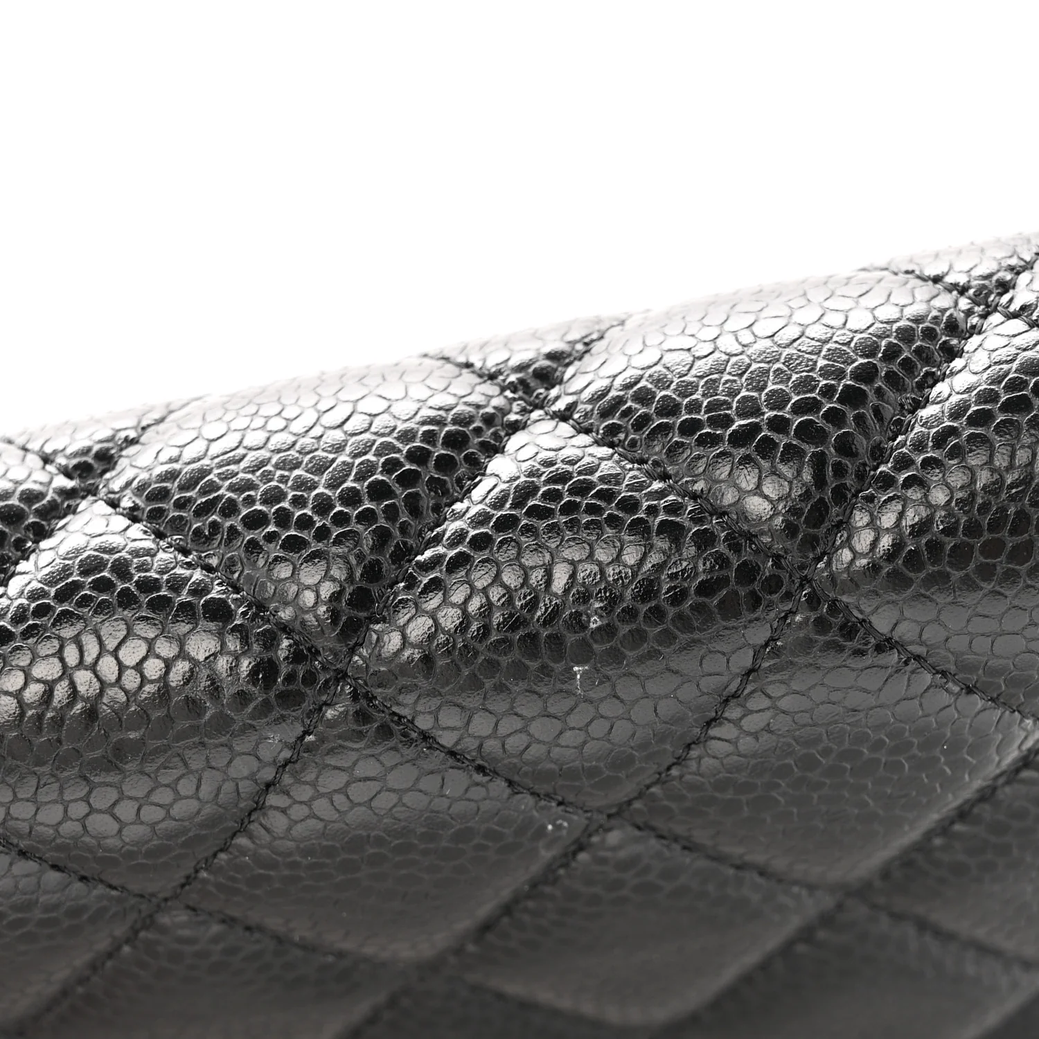 Caviar Quilted Wallet on Chain WOC Black