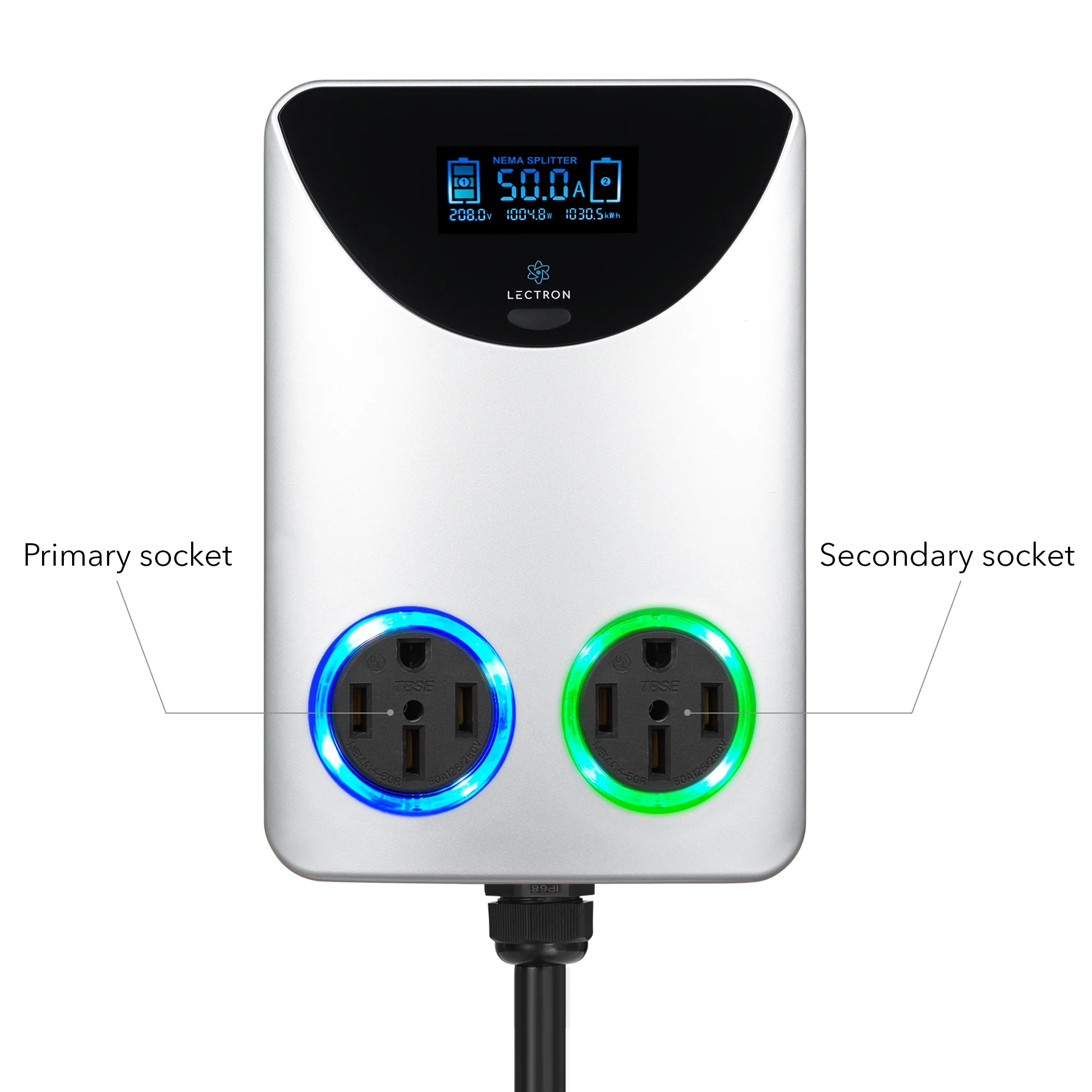 Lectron NEMA Socket Splitter - Power Your EV Charger and High - Powered Appliance from the Same Outlet (NEMA 14 - 50 to NEMA 14 - 50 / NEMA 14 - 50 Splitter)