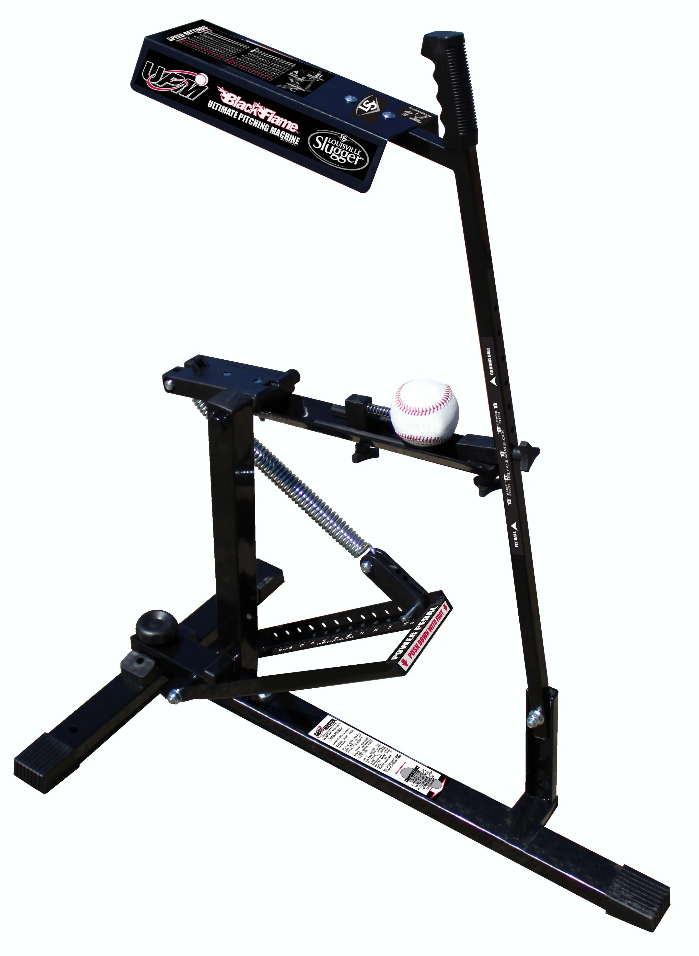 Black Flame Ultimate Pitching Machine for Baseball Softball Manual, Portable, Throws Up to 50 MPH, Youth Adult Training - Image 4