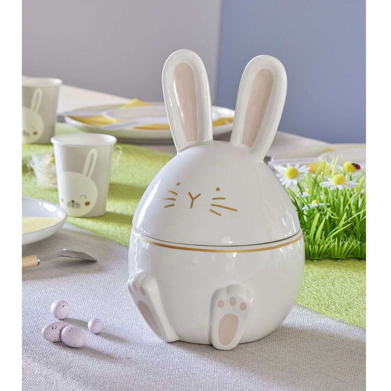 Bonbonnière forme lapin en céramique Ø15xH24 cm