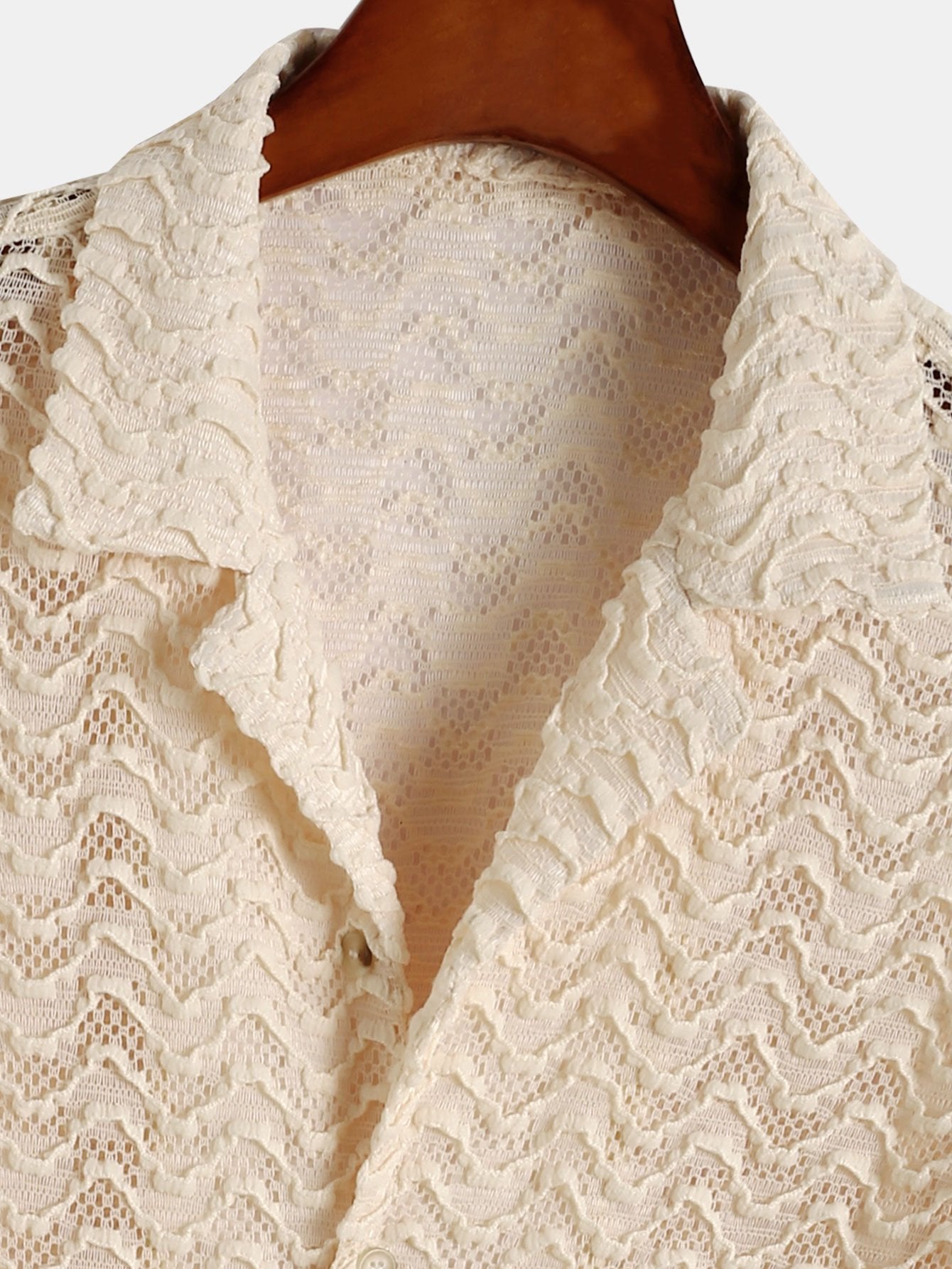 Chemise cubaine à texture jacquard ondulée