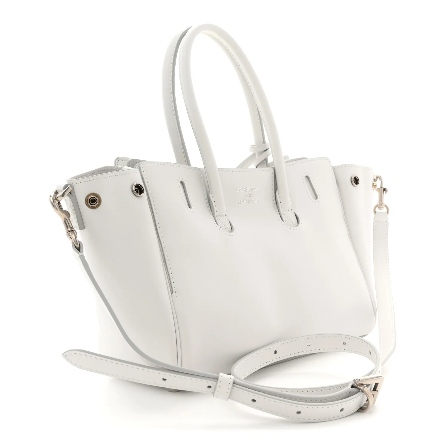 Smooth Calfskin Mini Bel Air Carry All Bag White