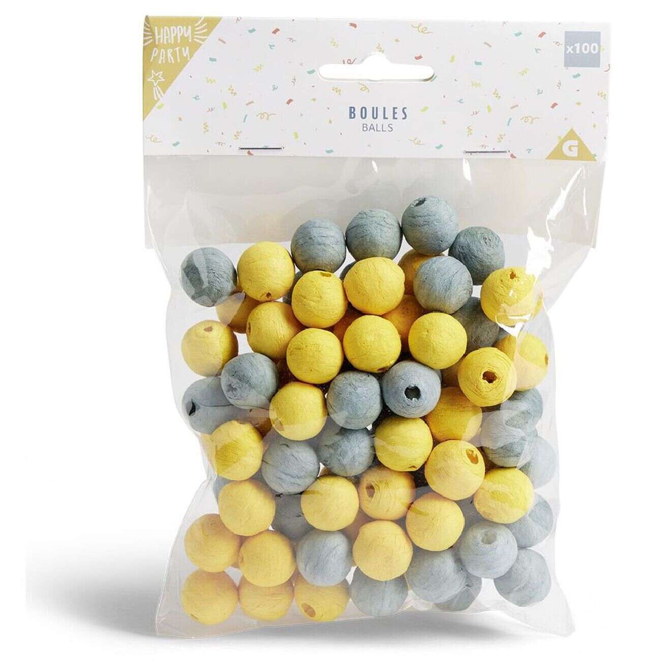 Boule papier x100 doré et argenté