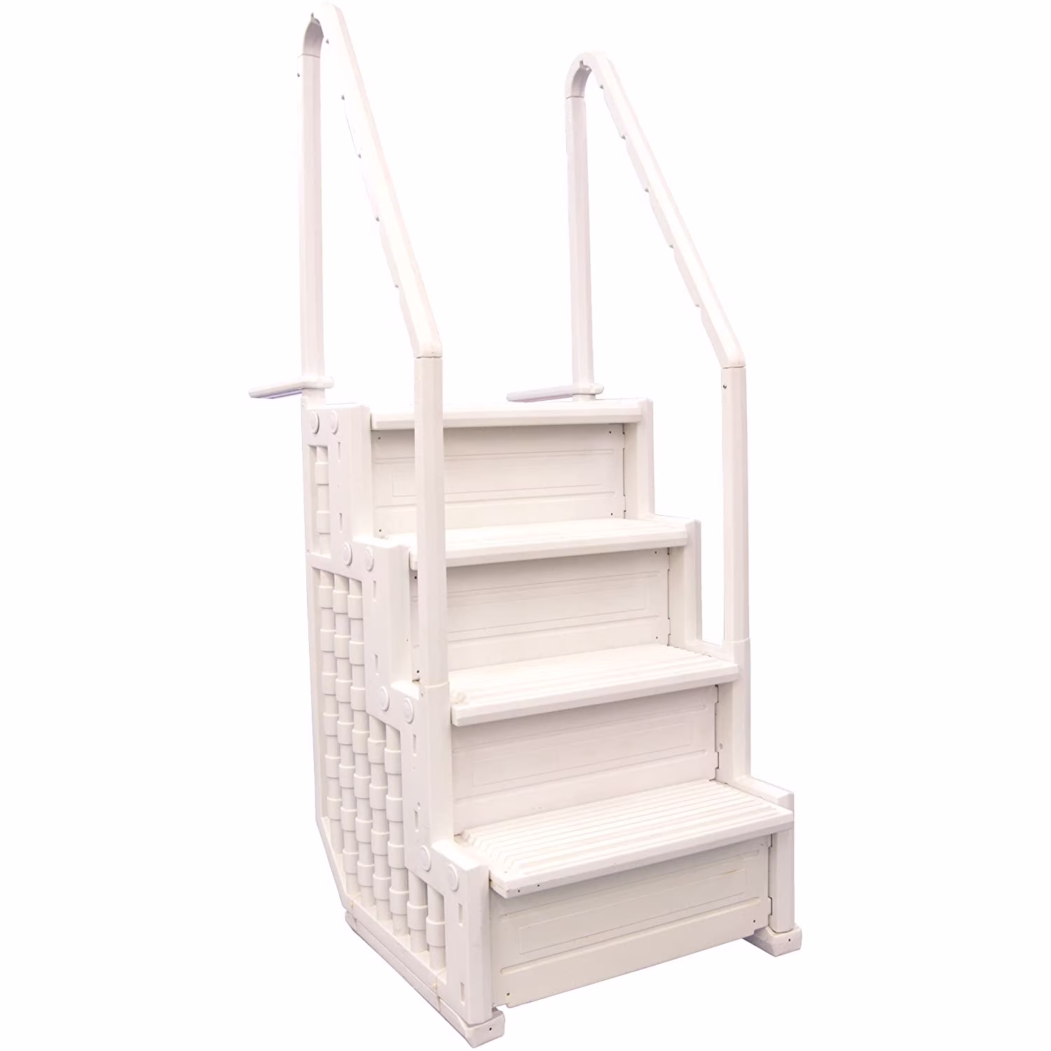 Antigua Step Ladder with Handrails for Above Ground Pools, White(Inpool Step)