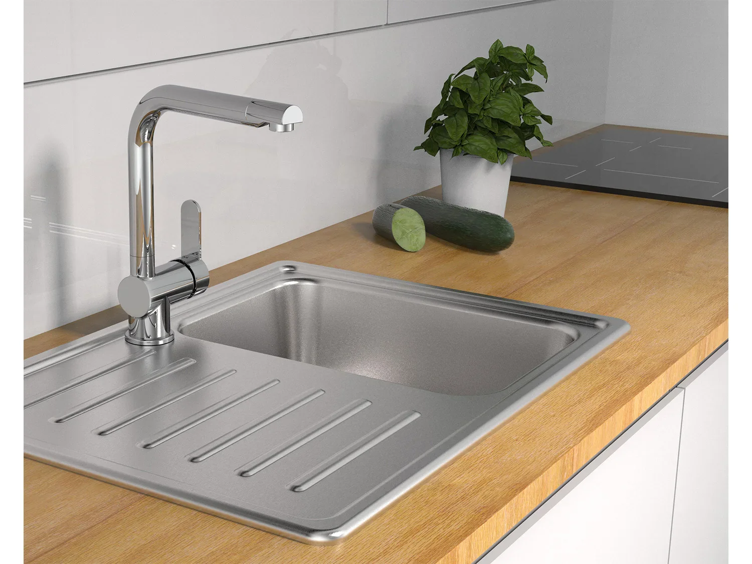 Schtte Mitigeur robinet de cuisine RIO, avec bec rtractable