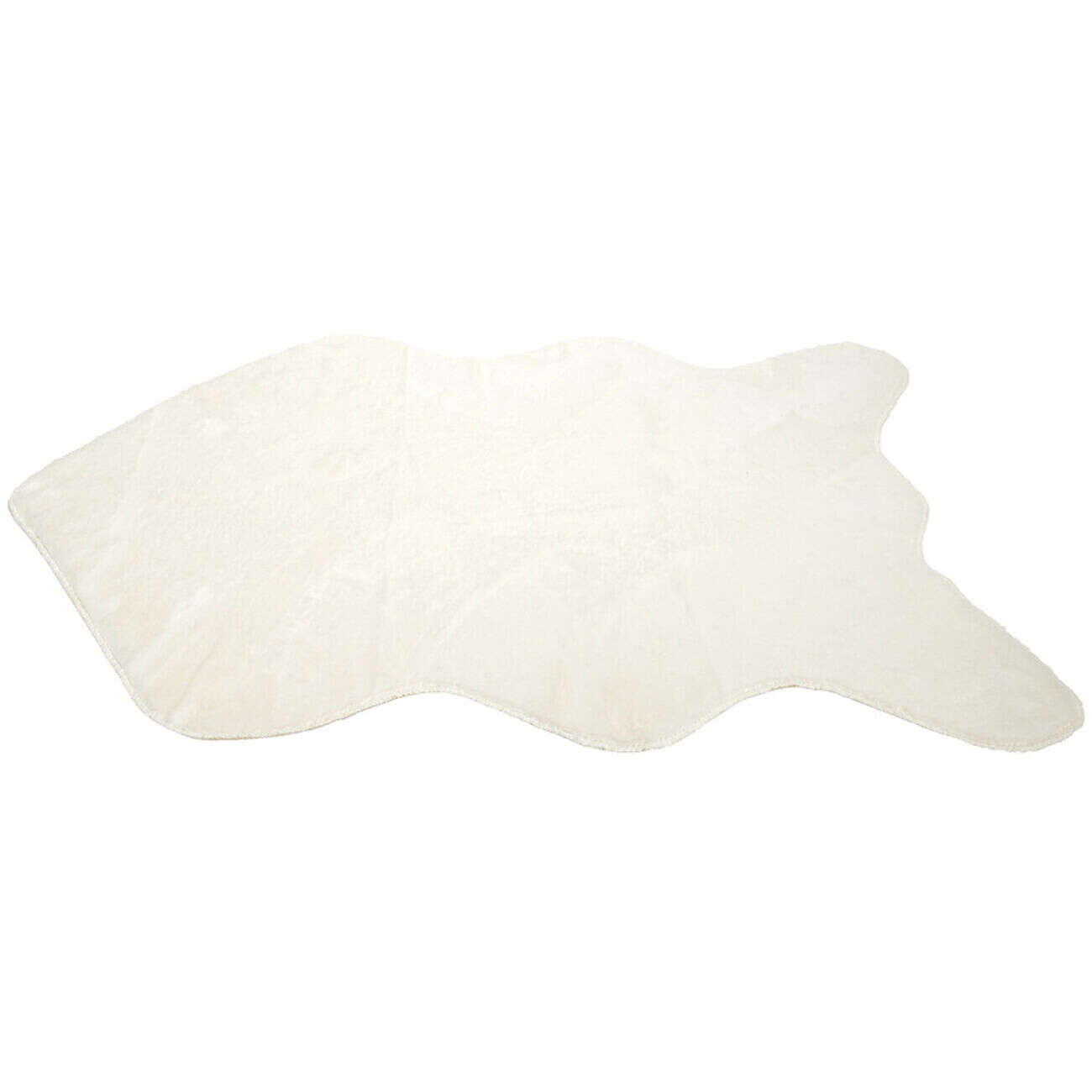 Tapis fausse fourrure blanc cassé 60x90cm