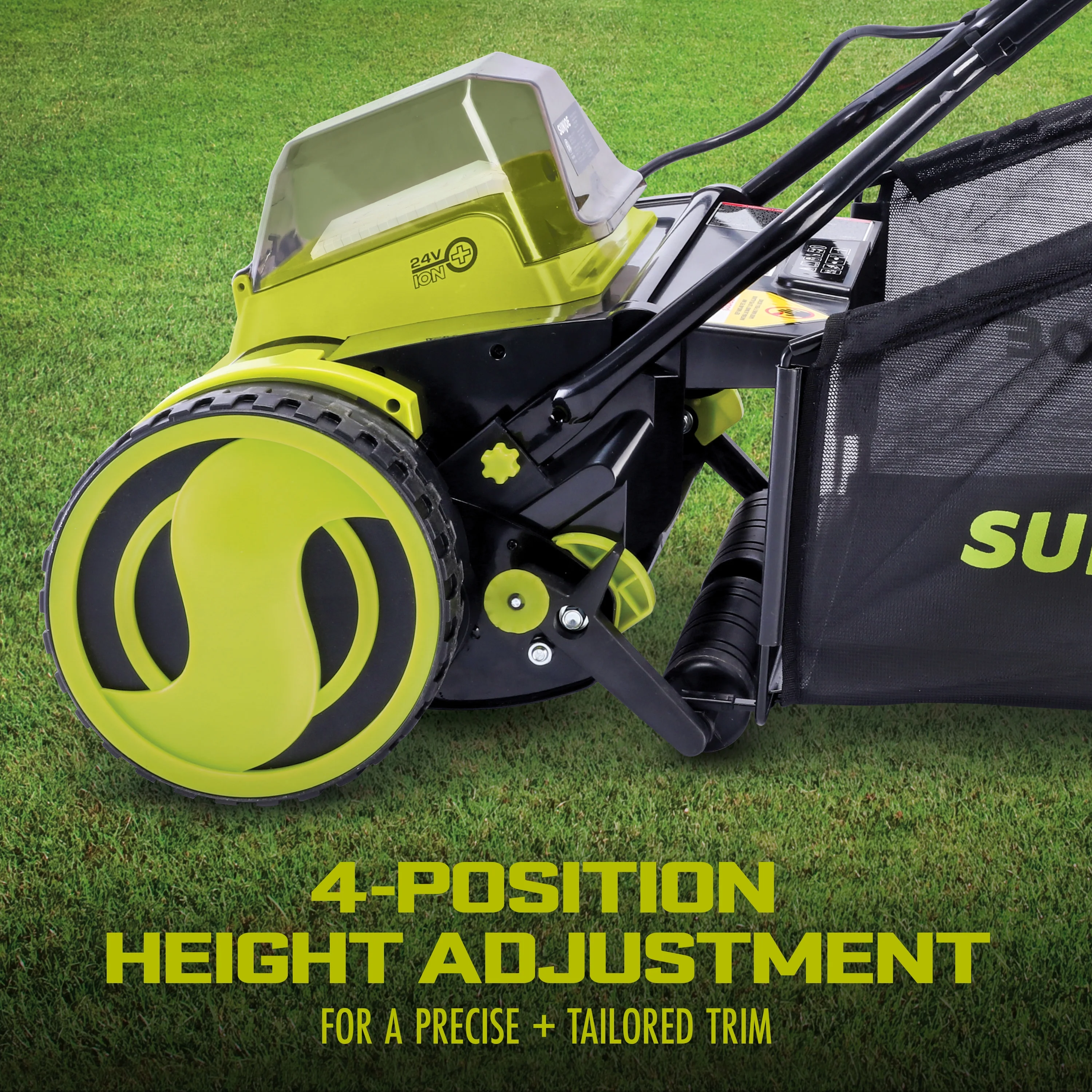 24V Cordless 15-inch Push Reel Lawn Mower, 4-Position, 4.0-Ah Battery Charger(4 Amps) - Image 4