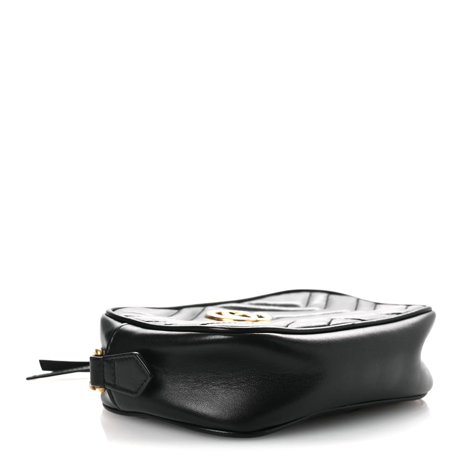 Calfskin Matelasse Mini GG Marmont Chain Shoulder Bag Black