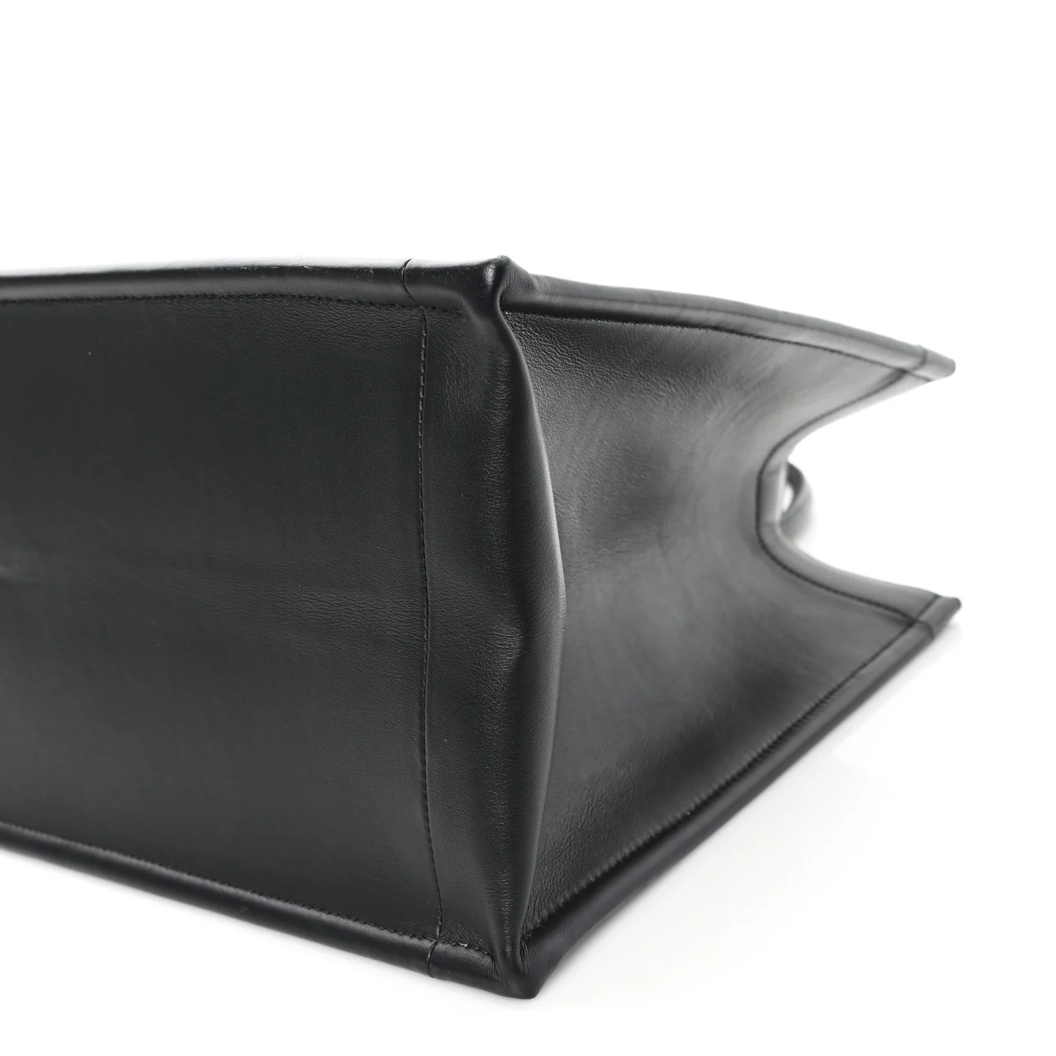 Calfskin Macro Cannage Medium Book Tote Black