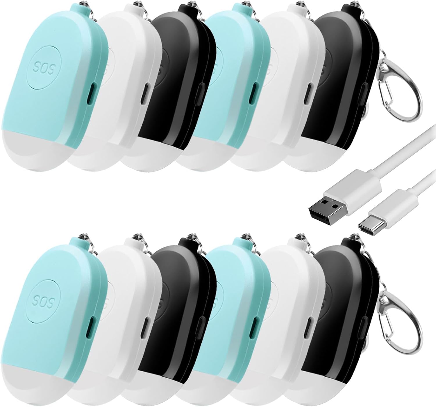 Personal Safety Alarm for Women, 12 Pack 140DB Self Defense Keychain Alarm with SOS Strobe Light, LED Lights, Emergency Safety Siren for Women, Men, Children, Elderly