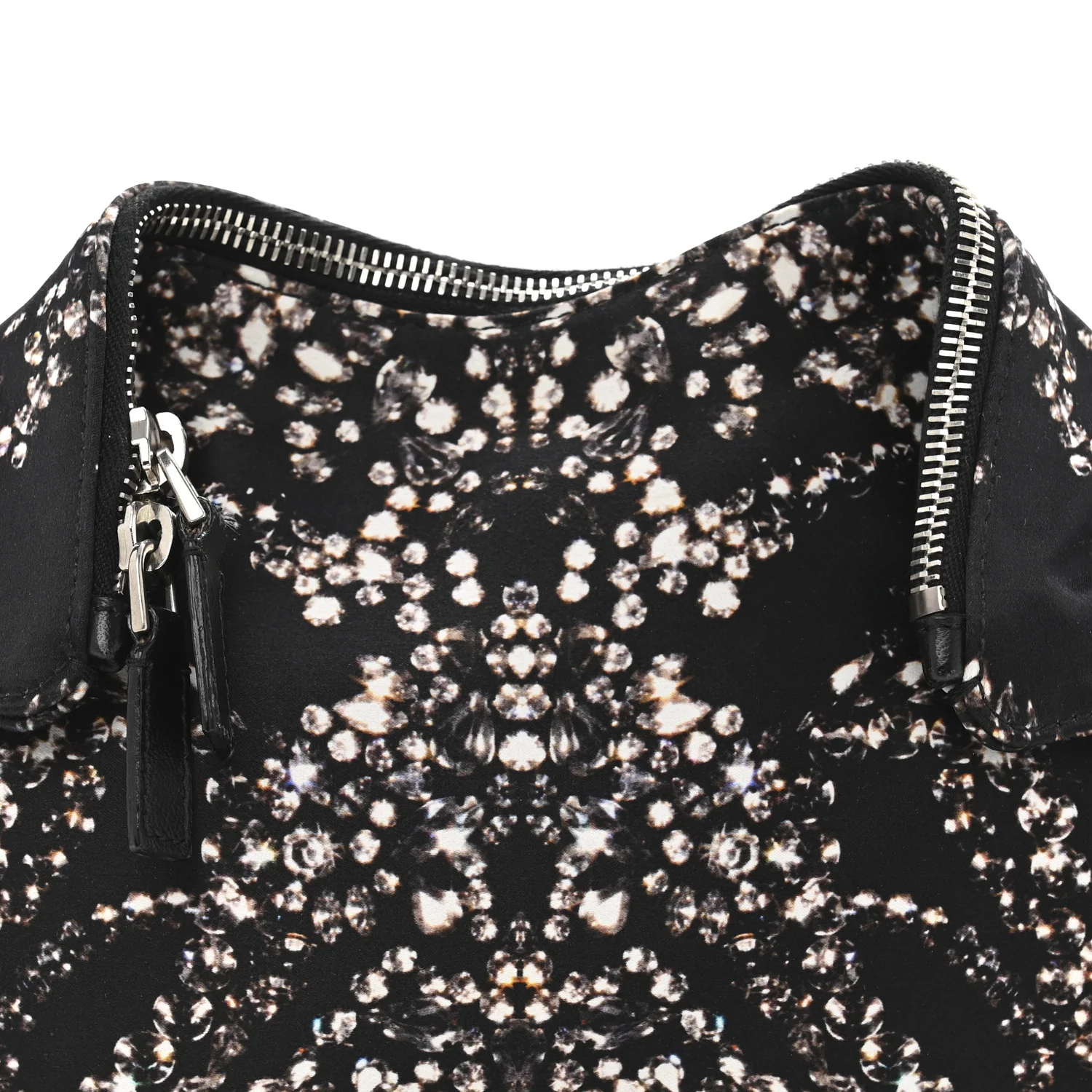 Silk Dandelion Print De Manta Clutch Black