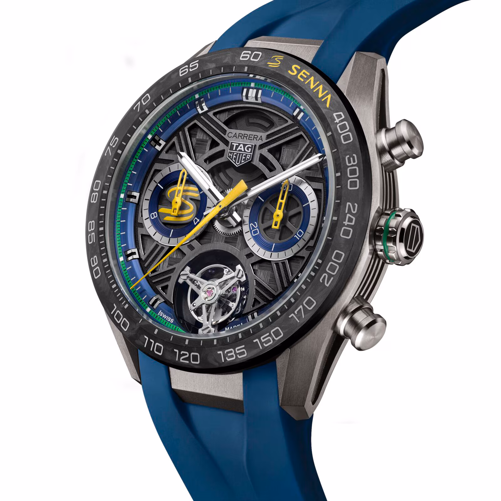 【Super Clone】TAG Heuer Carerra Chronograph Tourbillon Extreme Sport X Senna 44mm Limited Editon Mens Watch Blue CBU5081.FT6274