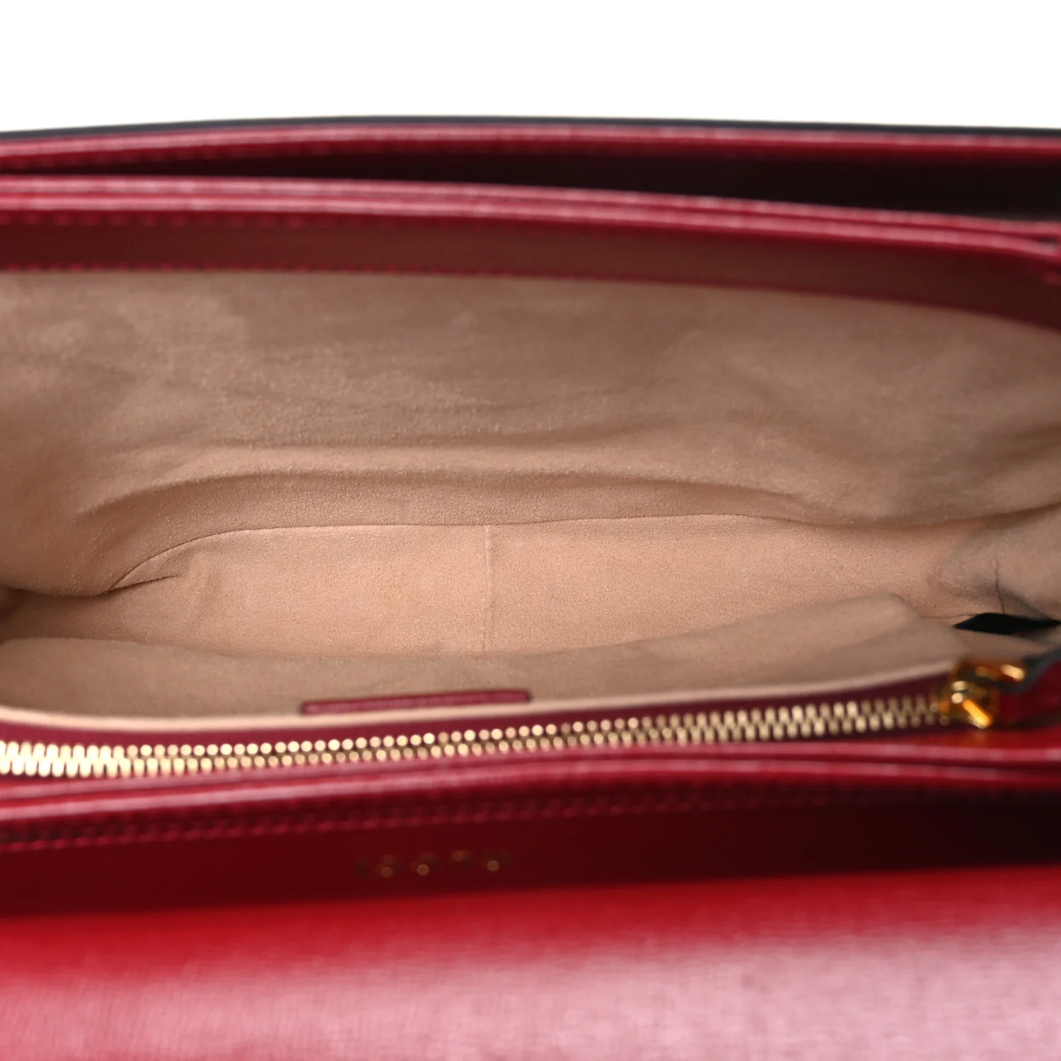 GG Supreme Monogram Azalea Calfskin Horsebit 1955 Shoulder Bag Beige Ebony New Cherry Red