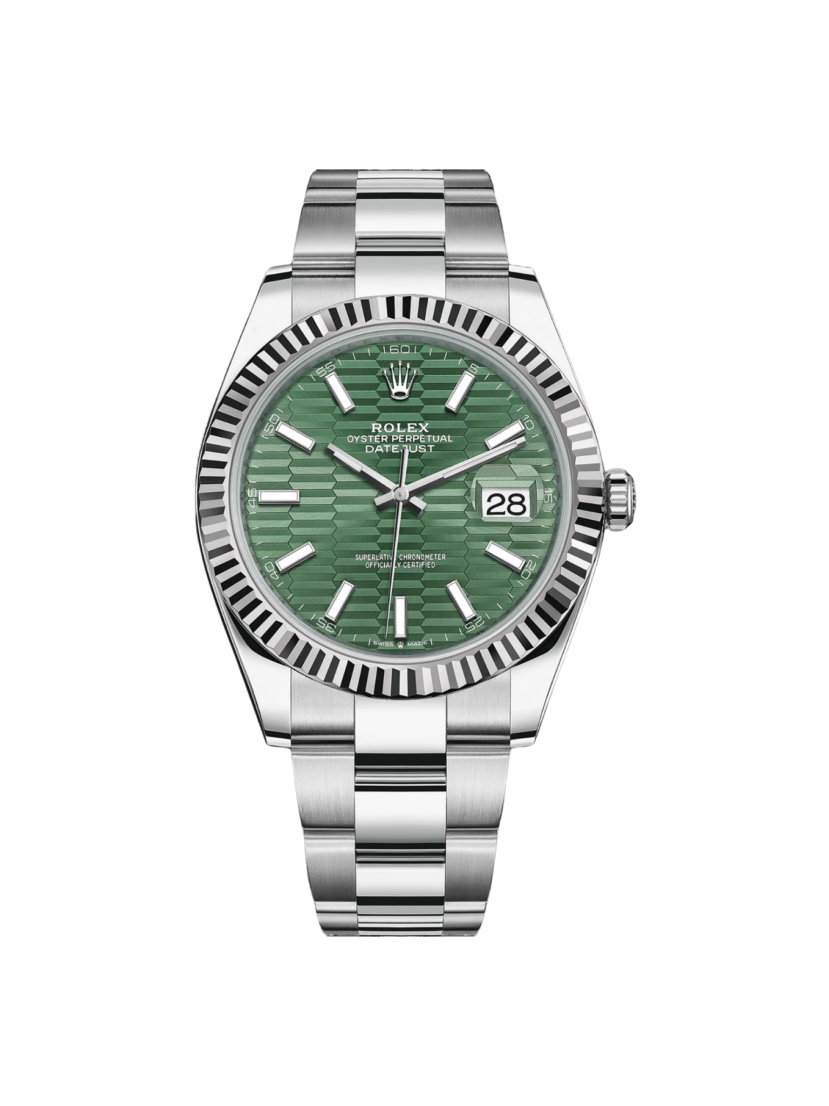 [Super Clone]RLX  Datejust 41mm 126334-0029 Mint Green Fluted Motif Dial Oyster Bracelet